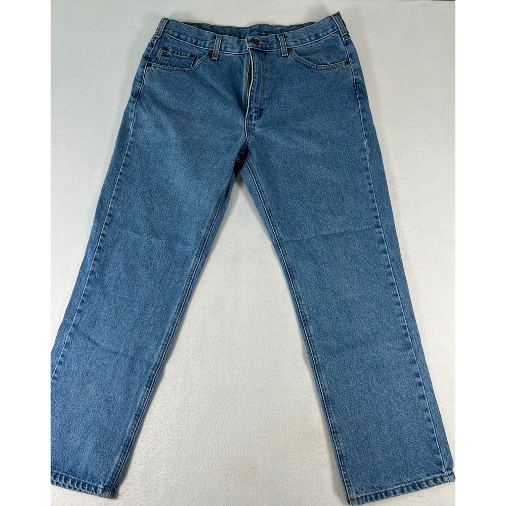 Carhartt B18-STW Jeans Mens 36x30 Blue Excellent Straight Leg Denim Workwear